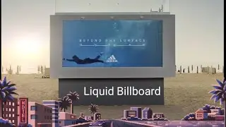 amazing Swimming Billboard, Liquid OOH, Liquid Billboard , ooh innovation 2021Adidas