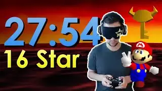 Blindfolded Super Mario 64 - 16 Star in 27:54