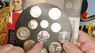 Уничтожаю набор монет Кью-Гарденс номиналом 50 пенсов 2009 года! Есть ли в нём ошибка монетного д...