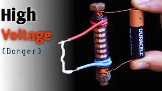 Battery into 400000v High voltage generator (easily) - Make High voltage transformer
