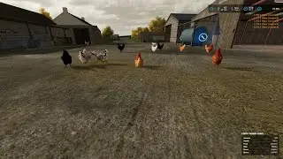 FS 22 Court Farm 5 (Seasons, Precision Farming) Barley Harvest, Chickens, Straw Swath (Time-Lapse)
