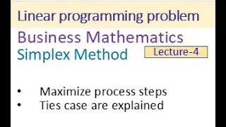 Linear programming problem l maximize process steps in simplex method l ties case in simplex method