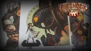 Обзор распаковки набора Bioshock Infinite Limited Edition с автографами и тремя литографиями от Робба Уотерс