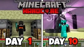 I tried to survive 10 DAYS in Minecraft Hardcore on MOBILE 