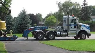 Excavator on Float Truck