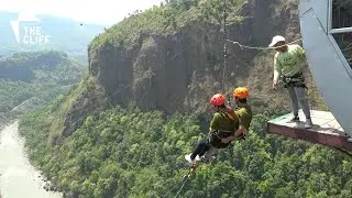The World's Highest Tandem Bungee Swing(228m)-2022 ||The Cliff Nepal || Kushma Parbart ||