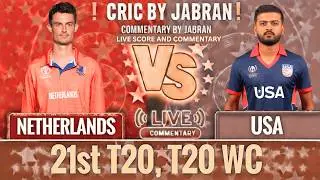 Netherlands vs USA Live Score and Commentary | NED vs USA T20 World Cup | Cric By Jabran
