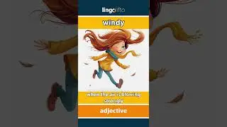 🇬🇧 Windy Meaning : Flash Card : Learn English Vocabulary