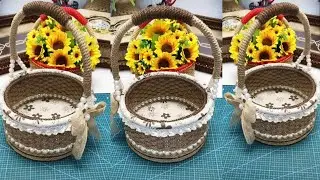 DIY New Design PVC Board Storage Basket | Hand Woven Hemp Rope To Making Hanging Basket Tutorial