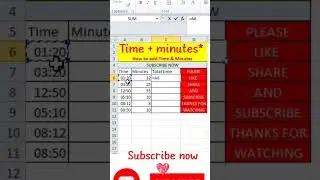 time'+minutes* #shorts #time #excel