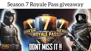 Royale Pass Season 7 Giveaway | PUBG Mobile | Free royale pass |  Join Now!! | How to participate ⬆|
