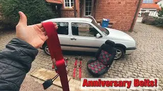 MK3 GTI Gets Anniversary Belts! Pt.1(  MK3 Seat belt Removal & Breakdown )