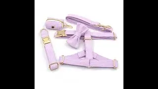 Corduroy Halo Dog Collar, Harness, Leash Set
