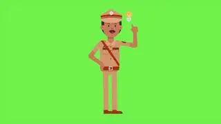Animated police idea green screen lightbulb moment character overlay #greenscreen #police #animation