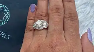 Three Stone OEC Round Cut Diamond Engagement Ring