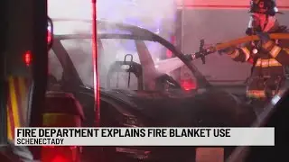 Fire department explains fire blanket use