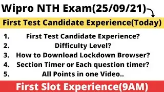 Wipro NTH Exam First Slot Candidate Experience | Best Of Luck For NEXT Slot Exam | All Points