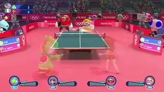 Mario & Sonic at the Tokyo 2020 Olympic Games - Table Tennis Doubles #37 (Team Yoshi/Tomboy Trouble)