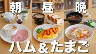 【節約】超簡単❣️卵とハムだけで３食乗り切るレシピ🍳