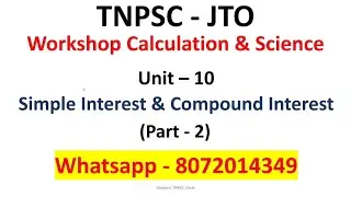 TNPSC JTO - Workshop Calculation - Unit 10 - Part 2 #workshopcalculation #tnpsc #tnpsccivil #tnpscae