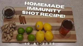 Homemade Immunity Shot Recipe | Ginger, Lemon, Cloves, Cinnamon & Honey Health Booster