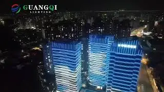 Outdoor linear led light for building facade media display