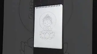 Buddha purnima special drawing....Cute Buddha drawing.....#shorts #art