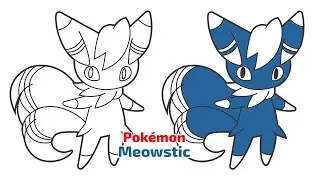 How to Draw Meowstic (Male & Female) | Pok&eacute;mon Step by Step Drawing Tutorial