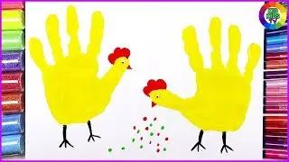 How to make Handprint Animal ⎮ Handprint hen craft ⎮Craft Idea ⎮ KIDKIDS TV #kids