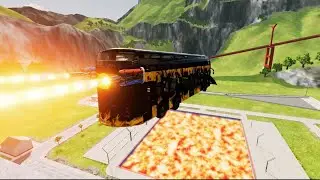 Buses Jumping Into A Lava Pool - 1 -BeamNG.drive #beamngdrive