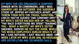 MY WIFE THE CEO ORGANIZED A COMPANY DINNER WITH 30 COWORKERS, AND I WAS IGNORED LIKE AN OUTSIDE... 