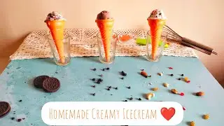 HOMEMADE CREAMY ICECREAM RECIPE WITHOUT CONDENSED MILK| EASY RECIPE| 3 FLAVOURS OF ICE-CREAM| ❤️🥰