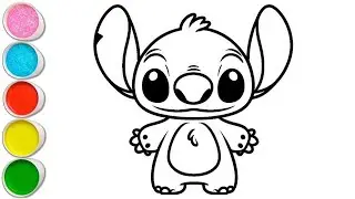 Draw and Color STITCH 👾❤️🧡💛💚💙💜 Drawings for Kids | Coloring Page 1M