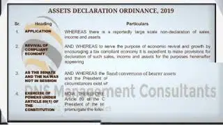 Asset Declaration Ordinance 2019