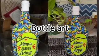 Very beautiful & elegant Old monk Bottle Art | DIY Bottle Decoration  | simple art for Beginners #yt