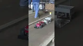 Powerful and heavy RC 4wd truck pulling a heavy sled  #rc