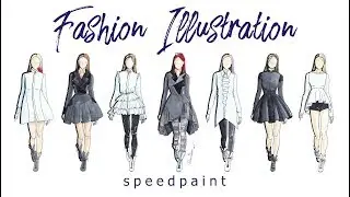 Fashion illustration | speed painting | fast motion video