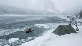 2 Days of Solo Hot Tent Camping by a Cold River | Winter Camping