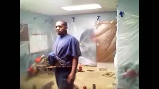 Derrick Allen Lee supervising interior foundation repair of church in Tulsa.