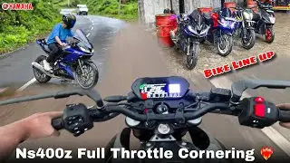 New Ns400 z Cornering Capability test 😱 | Barish ne Sunday ride ki Fielding set kadi part2 #motovlog