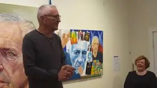 John Waters Celebrity Portrait Reveal 2017 at Bowral District Art Society (BDAS)