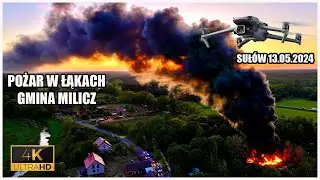 Pożar w Łąkach koło Sułowa - Gmina Milicz. #pożar