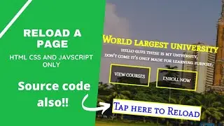 Reload a Page In Javascript | Html, Css And Javascript | DNF | #html #css #javascript