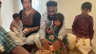 Yaniya&rsquo;s first writing ceremony (edu thodakku)