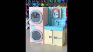 How To Make Paper Washing machine😳@AestheticCrafts9918#diy #craft#paperart #handmade #papercraft