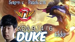 SKT T1 Duke EKKO vs FIORA TOP - Patch 6.15 KR Ranked | League of Legends