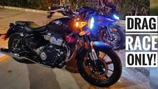 Super Meteor 650 vs Yamaha R15 v3 Top speed test Drag race super Meteor 650 vs R15V3 #supermeteor650