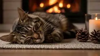 Stress Relief Fireplace Cat Music 432Hz 🐾 Deep Calm For Sensitive And Anxious Cats