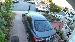 people 630 guy lady striped shirt #casing plants? garage #trespassing? 2011