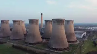 Eggborough power station Amazing towers seen by Drone